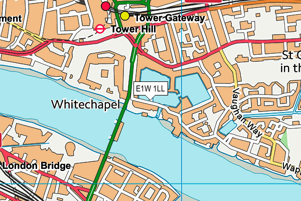 E1W 1LL map - OS VectorMap District (Ordnance Survey)