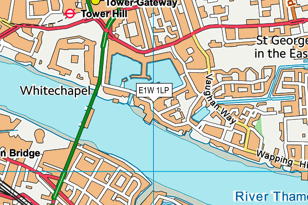 E1W 1LP map - OS VectorMap District (Ordnance Survey)