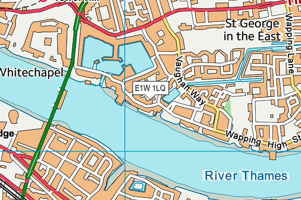 E1W 1LQ map - OS VectorMap District (Ordnance Survey)