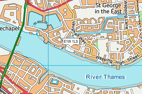 E1W 1LS map - OS VectorMap District (Ordnance Survey)