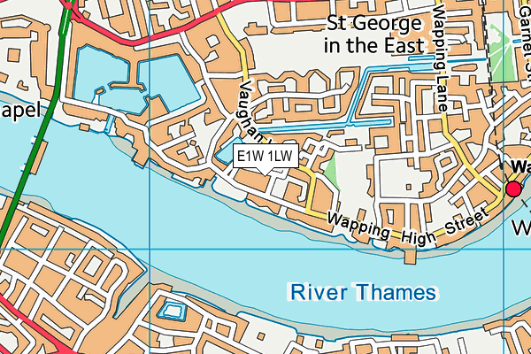 E1W 1LW map - OS VectorMap District (Ordnance Survey)