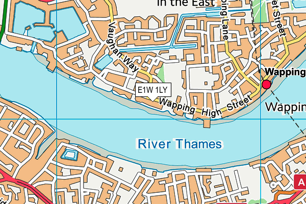 E1W 1LY map - OS VectorMap District (Ordnance Survey)