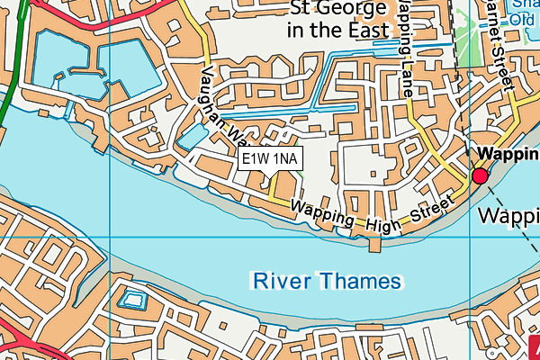 E1W 1NA map - OS VectorMap District (Ordnance Survey)