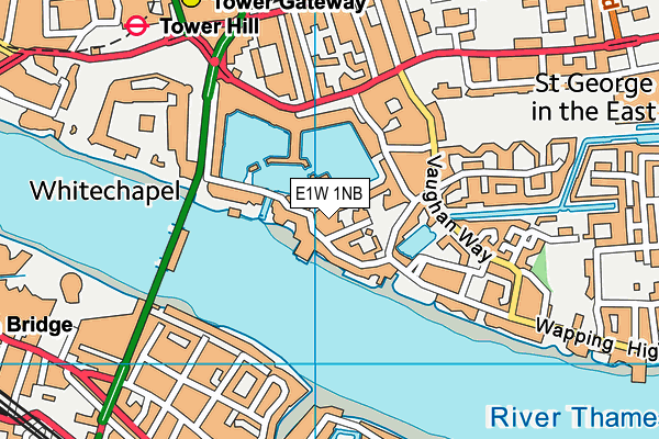 E1W 1NB map - OS VectorMap District (Ordnance Survey)