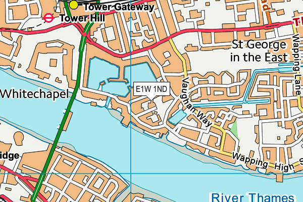 E1W 1ND map - OS VectorMap District (Ordnance Survey)