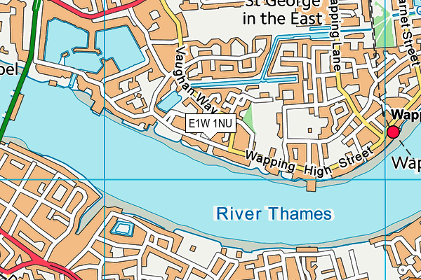 E1W 1NU map - OS VectorMap District (Ordnance Survey)