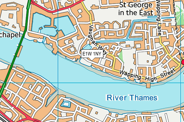 E1W 1NY map - OS VectorMap District (Ordnance Survey)