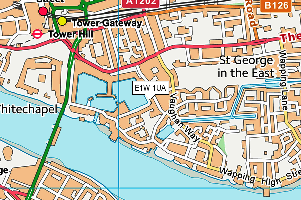 E1W 1UA map - OS VectorMap District (Ordnance Survey)