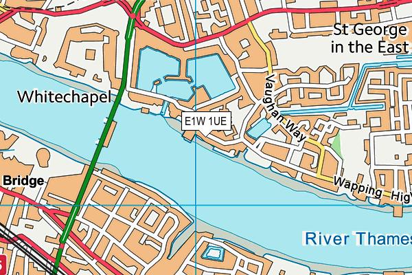 E1W 1UE map - OS VectorMap District (Ordnance Survey)