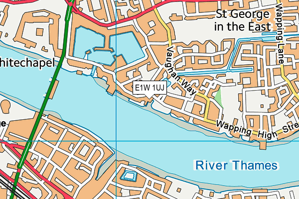 E1W 1UJ map - OS VectorMap District (Ordnance Survey)