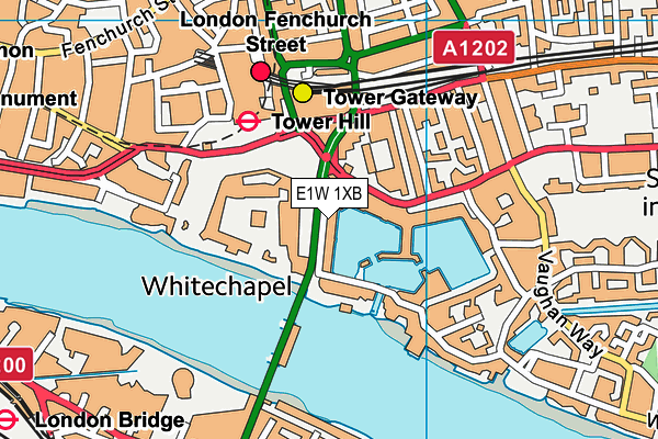 E1W 1XB map - OS VectorMap District (Ordnance Survey)