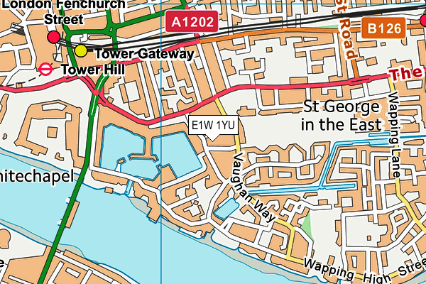 E1W 1YU map - OS VectorMap District (Ordnance Survey)