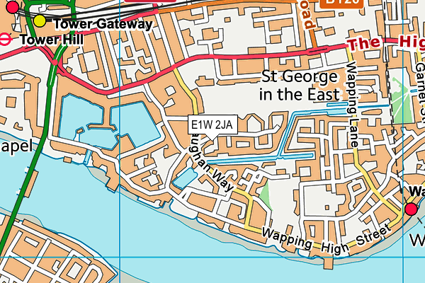 E1W 2JA map - OS VectorMap District (Ordnance Survey)