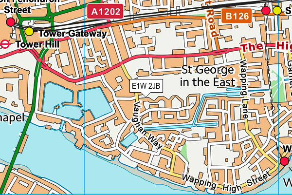 E1W 2JB map - OS VectorMap District (Ordnance Survey)