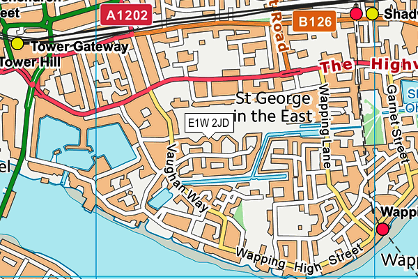 E1W 2JD map - OS VectorMap District (Ordnance Survey)