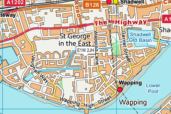 E1W 2JH map - OS VectorMap District (Ordnance Survey)