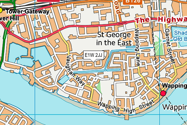 E1W 2JJ map - OS VectorMap District (Ordnance Survey)