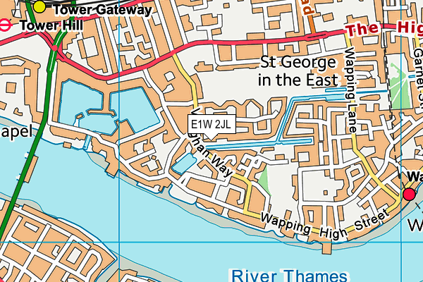 E1W 2JL map - OS VectorMap District (Ordnance Survey)