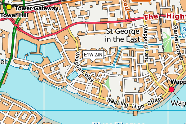 E1W 2JN map - OS VectorMap District (Ordnance Survey)