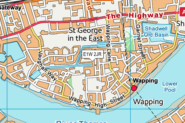 E1W 2JR map - OS VectorMap District (Ordnance Survey)