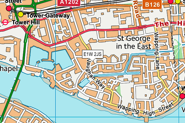 E1W 2JS map - OS VectorMap District (Ordnance Survey)