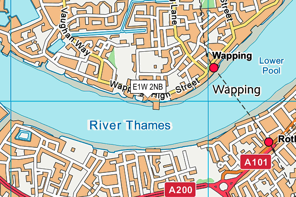 E1W 2NB map - OS VectorMap District (Ordnance Survey)