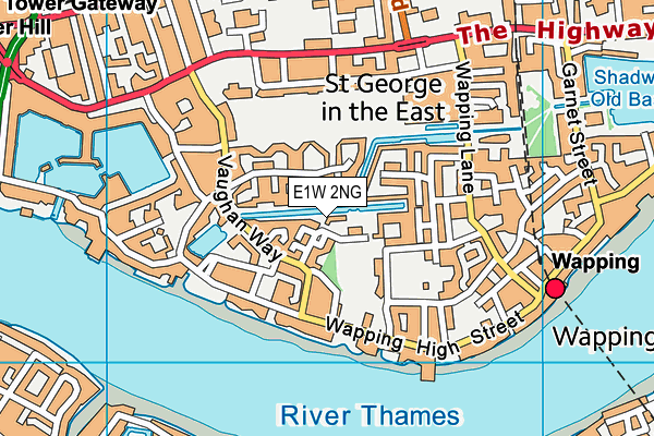 E1W 2NG map - OS VectorMap District (Ordnance Survey)