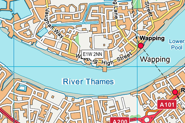 E1W 2NN map - OS VectorMap District (Ordnance Survey)