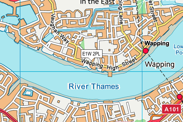 E1W 2PL map - OS VectorMap District (Ordnance Survey)