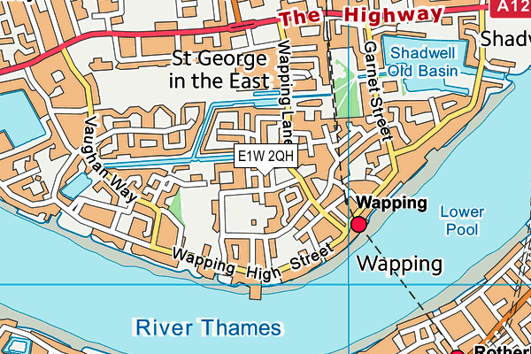 E1W 2QH map - OS VectorMap District (Ordnance Survey)