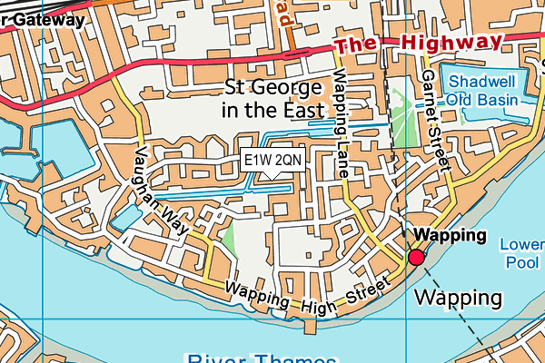 E1W 2QN map - OS VectorMap District (Ordnance Survey)