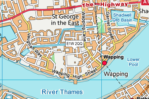 E1W 2QQ map - OS VectorMap District (Ordnance Survey)