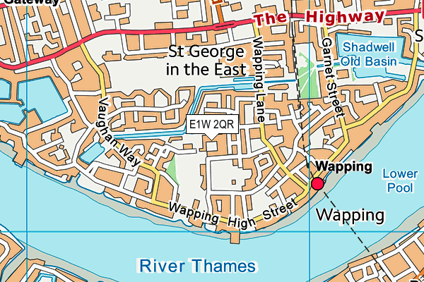 E1W 2QR map - OS VectorMap District (Ordnance Survey)