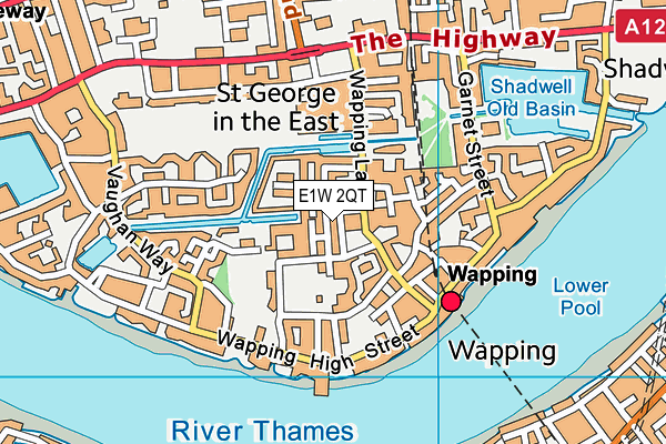 E1W 2QT map - OS VectorMap District (Ordnance Survey)