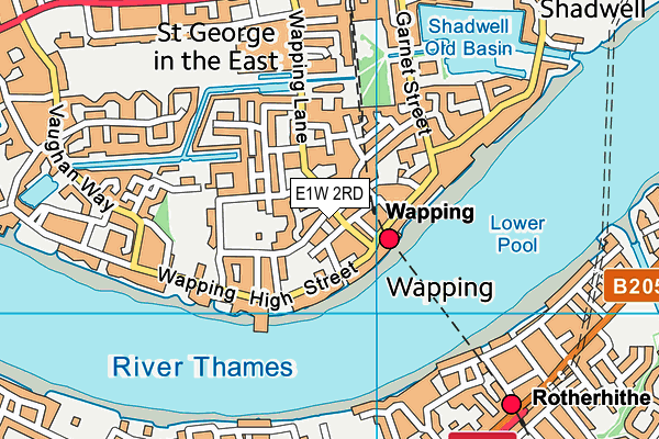 E1W 2RD map - OS VectorMap District (Ordnance Survey)