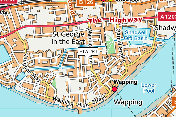 E1W 2RJ map - OS VectorMap District (Ordnance Survey)