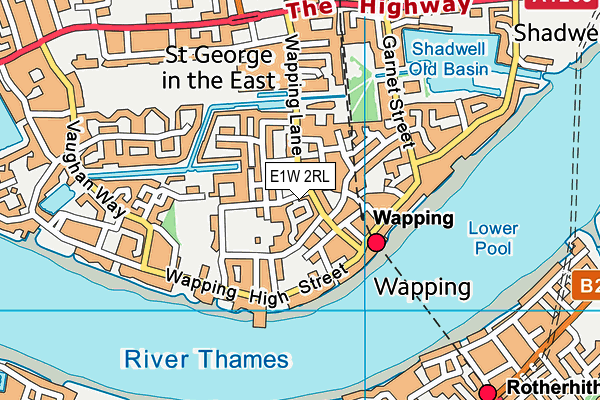 E1W 2RL map - OS VectorMap District (Ordnance Survey)