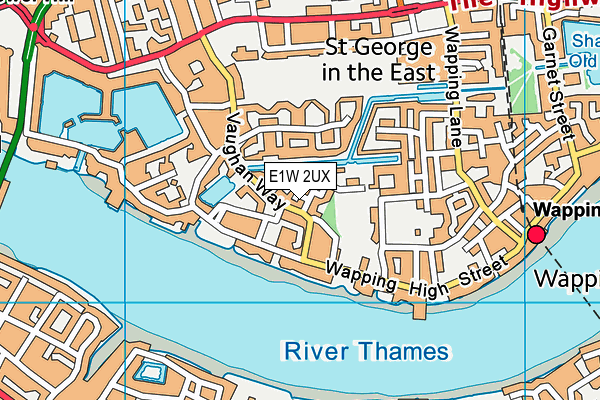 E1W 2UX map - OS VectorMap District (Ordnance Survey)