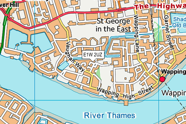 E1W 2UZ map - OS VectorMap District (Ordnance Survey)