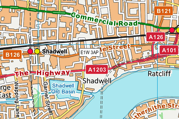 E1W 3AP map - OS VectorMap District (Ordnance Survey)