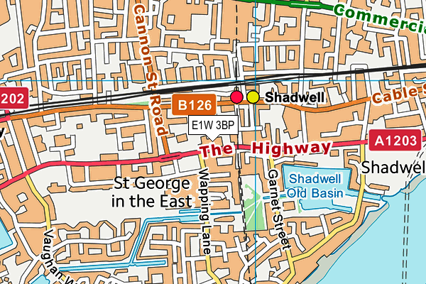 St George's Leisure Centre (Closed) map (E1W 3BP) - OS VectorMap District (Ordnance Survey)