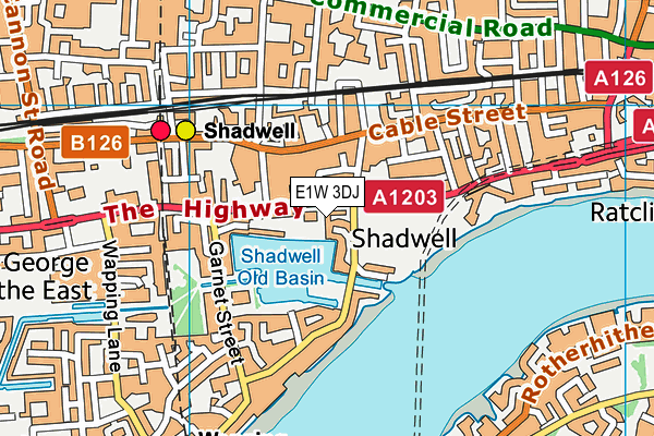 E1W 3DJ map - OS VectorMap District (Ordnance Survey)