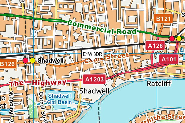 E1W 3DR map - OS VectorMap District (Ordnance Survey)