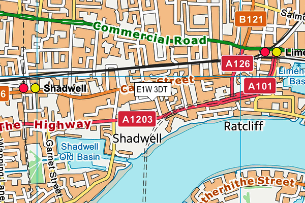 E1W 3DT map - OS VectorMap District (Ordnance Survey)