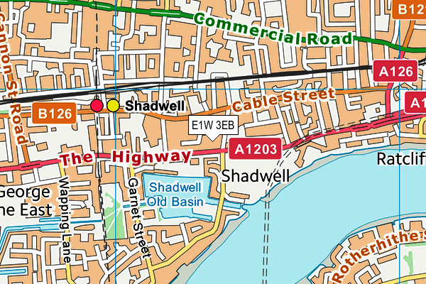 E1W 3EB map - OS VectorMap District (Ordnance Survey)