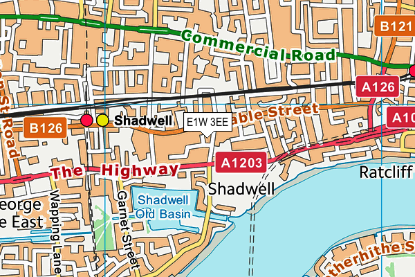 E1W 3EE map - OS VectorMap District (Ordnance Survey)