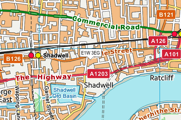 E1W 3EG map - OS VectorMap District (Ordnance Survey)