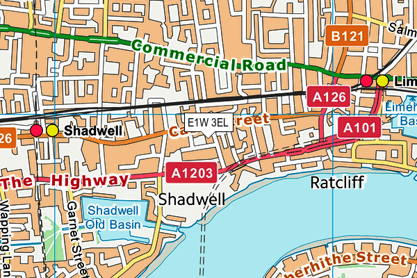 E1W 3EL map - OS VectorMap District (Ordnance Survey)