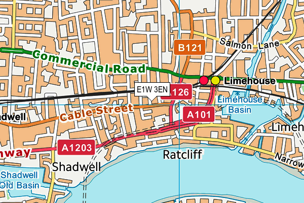 E1W 3EN map - OS VectorMap District (Ordnance Survey)