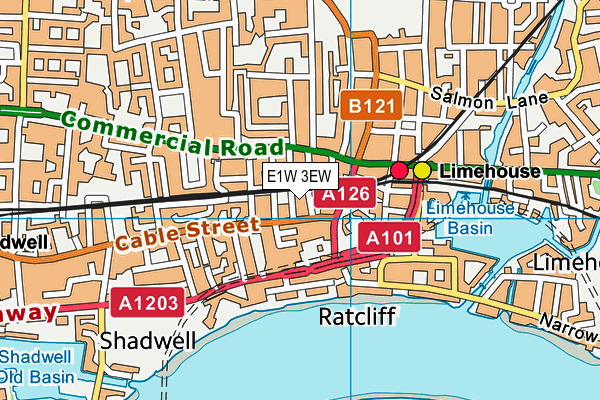 E1W 3EW map - OS VectorMap District (Ordnance Survey)